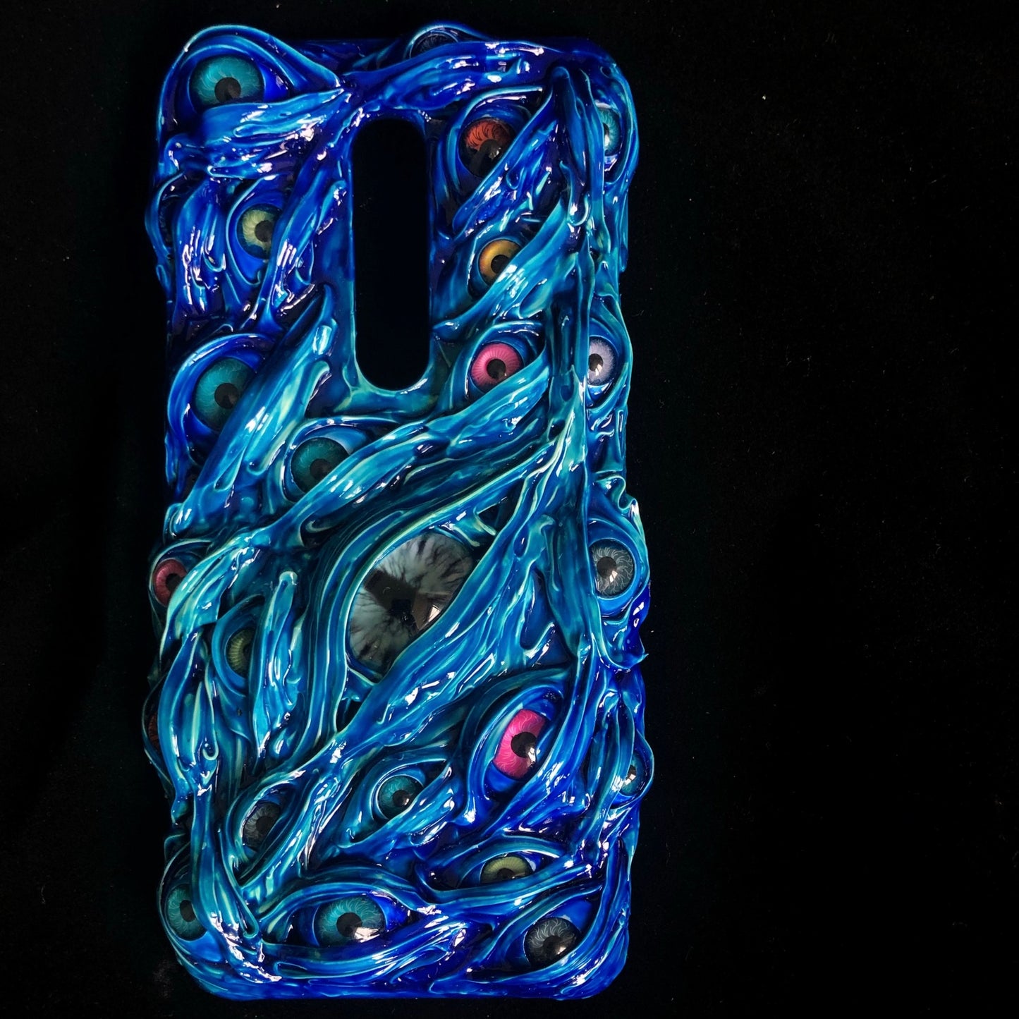 Gothic Decorative Blue Eyeball Handmade Horror Phone Case