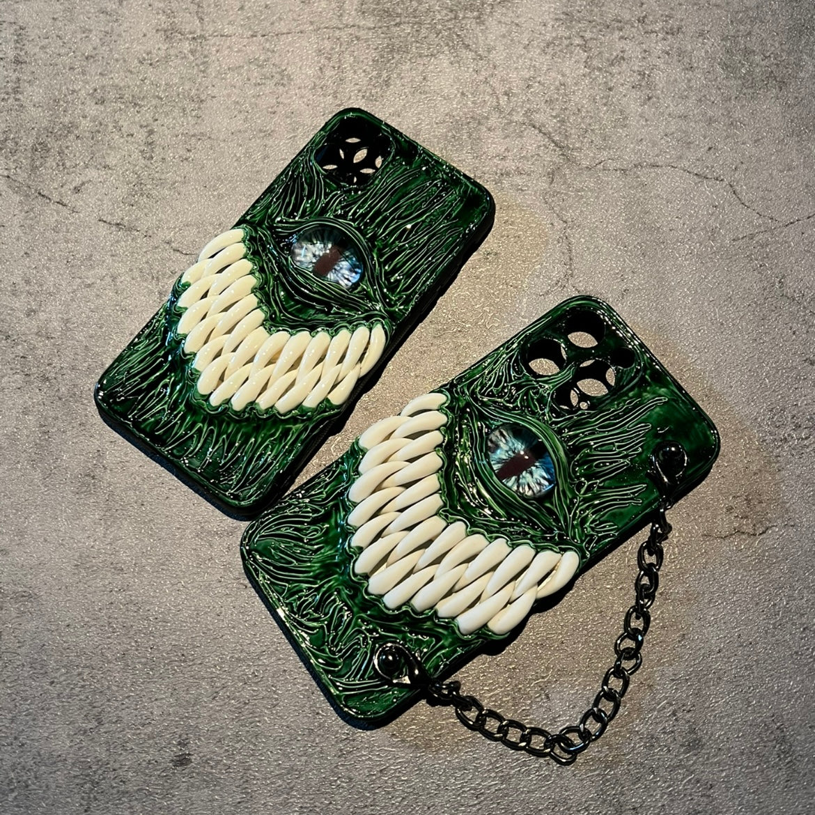 Gothic Green Teeth Handmade Horror Phone Case