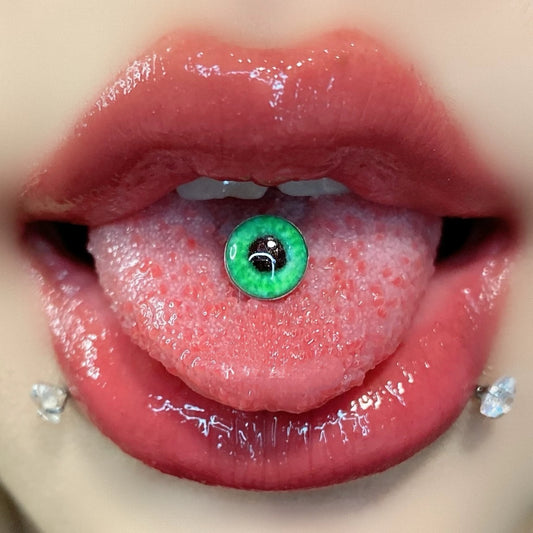 Gothic Devil's Eye Horror Tongue Barbell