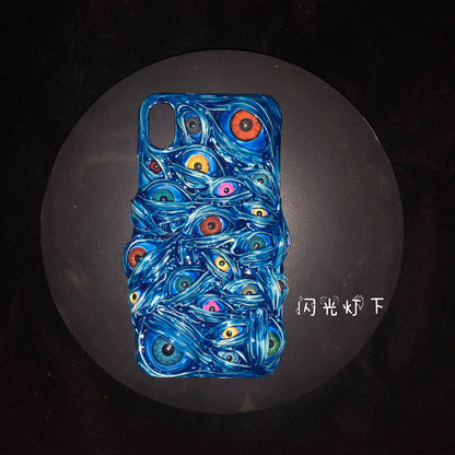 Blue Scary 3D Eyeball Handmade Phone Case