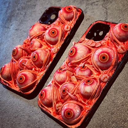 Gothic Pink Handmade Eyeball Horror Phone Case