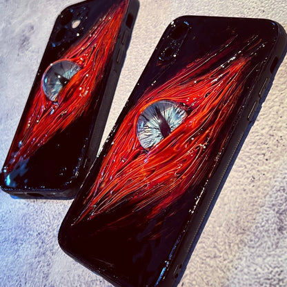 Gothic Red 3D Eyeball Handmade Horror Phone Case