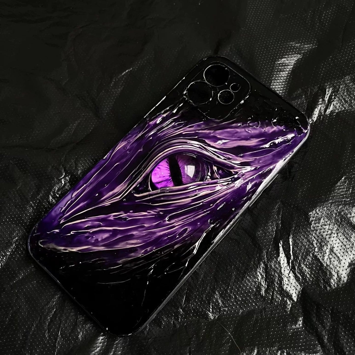 Single Purple Scary Eyeball Handmade iPhone Case