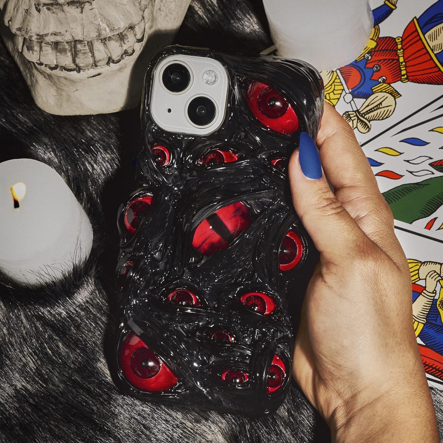 Cat Eye in the Dark Handmade Horror iPhone Case