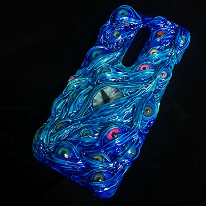 Gothic Decorative Blue Eyeball Handmade Horror Phone Case