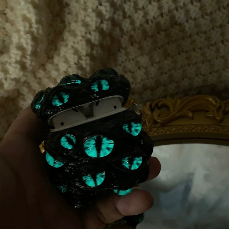 Blue Luminous Devil's Eye Horror AirPods Case