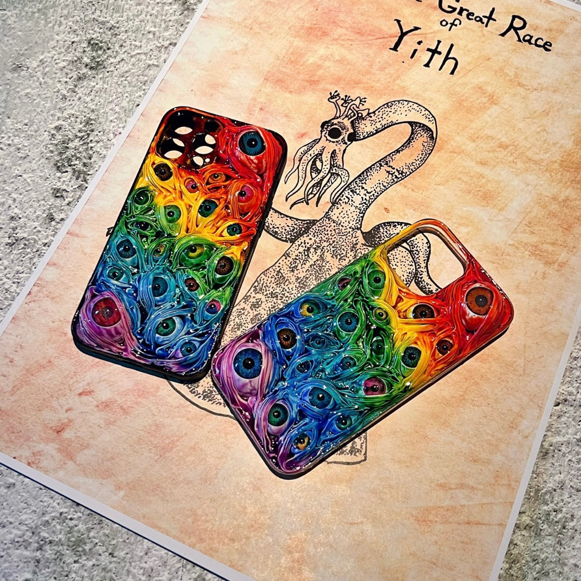 Rainbow Color Handmade 3D Eyeball Horror Phone Case