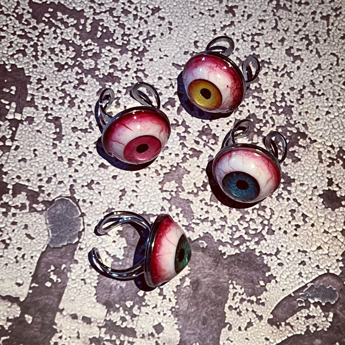 Red Blooded Eyeball Gothic Handmade Horror Ring