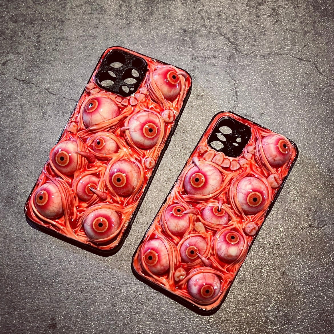 Gothic Pink Handmade Eyeball Horror Phone Case