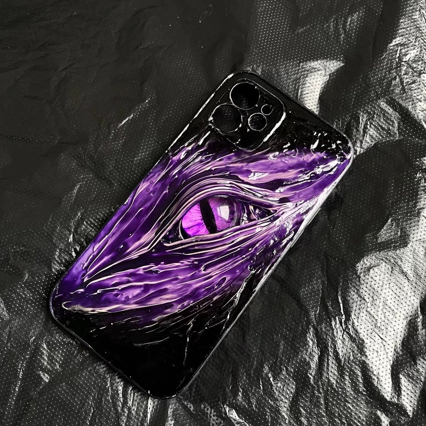 Single Purple Scary Eyeball Handmade iPhone Case