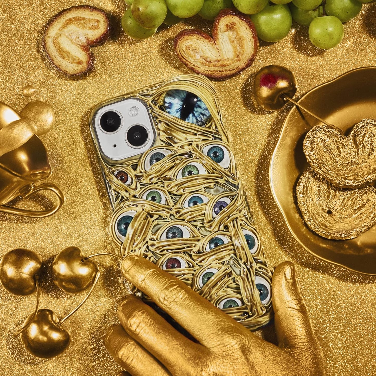 Gold Monster Eyes Handmade Horror iPhone Case