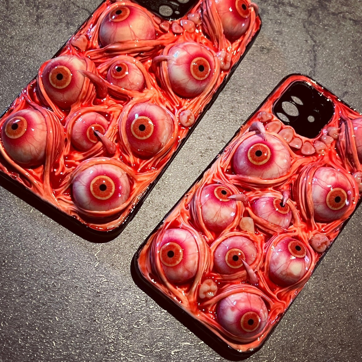 Gothic Pink Handmade Eyeball Horror Phone Case