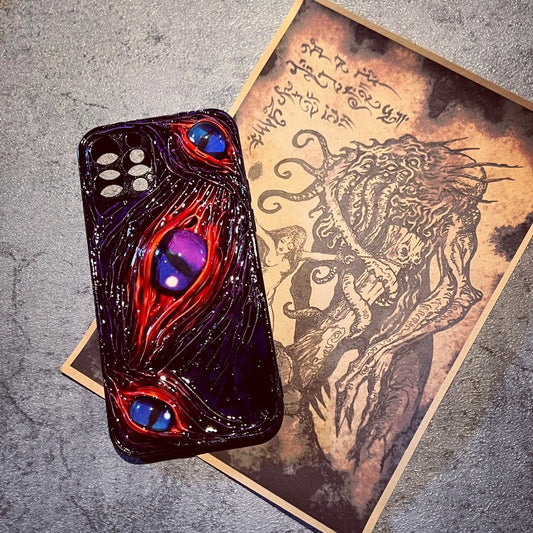 Gothic Handmade Three Eyeballs Horror Phone Case