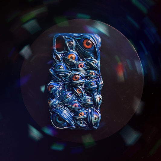 Blue Scary 3D Eyeball Handmade Phone Case