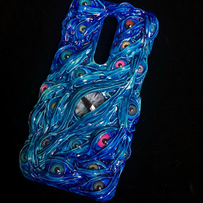 Gothic Decorative Blue Eyeball Handmade Horror Phone Case