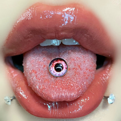 Gothic Devil's Eye Horror Tongue Barbell