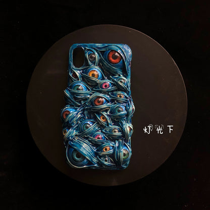 Blue Scary 3D Eyeball Handmade Phone Case