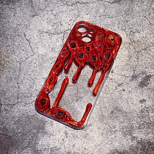 Gothic Dripping Blood Eyeball Handmade Horror Phone Case