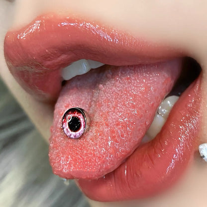 Gothic Devil's Eye Horror Tongue Barbell