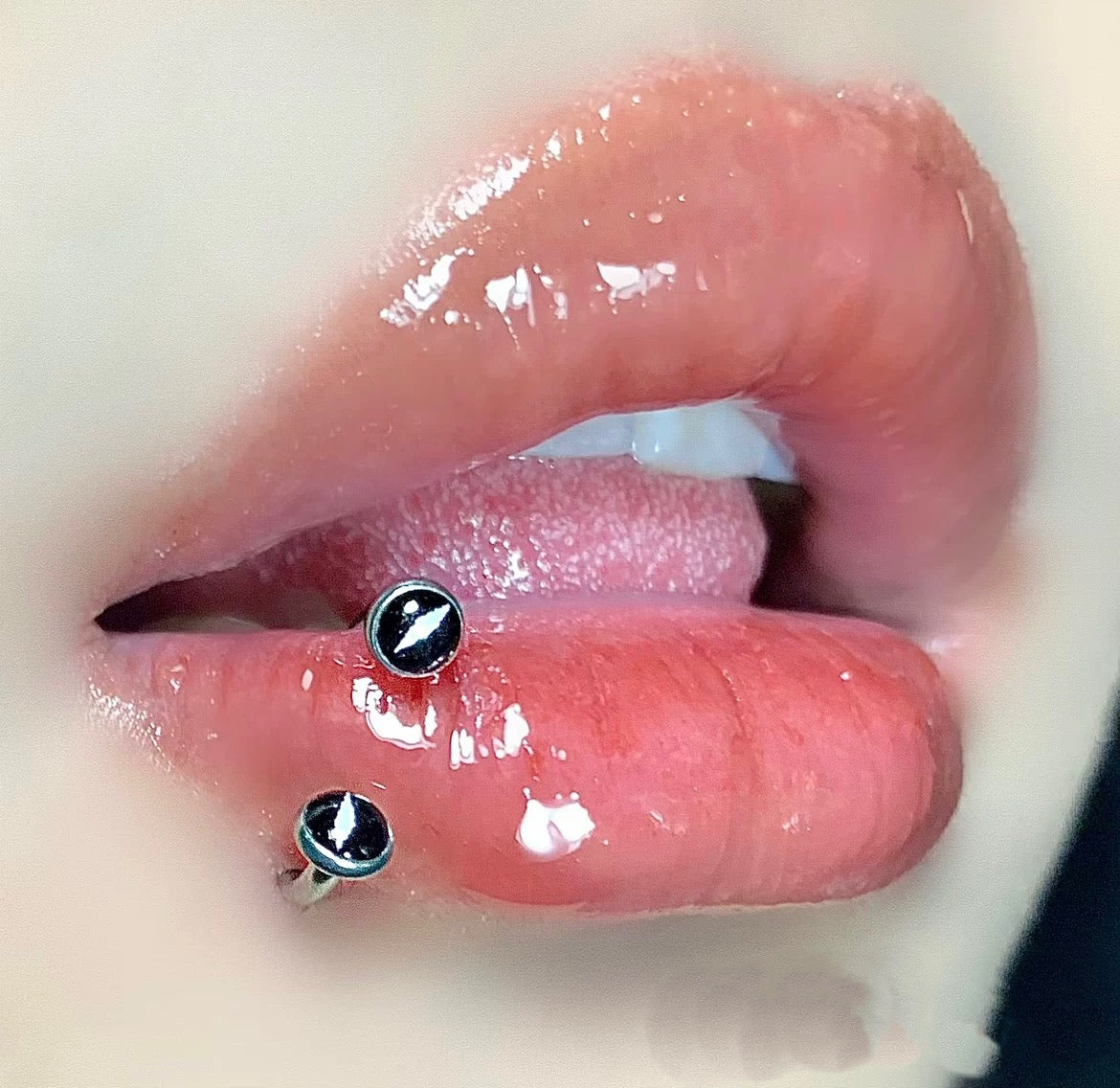 Gothic Horror Eye Internal Threaded Lip Ring