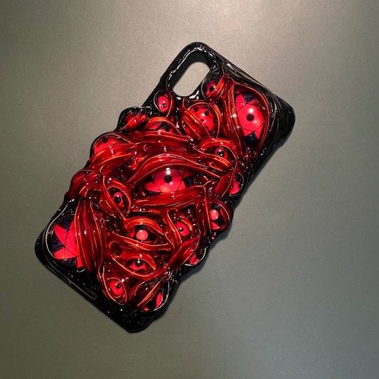 Gothic Fire Wheel Eyeball Handmade Phone Case