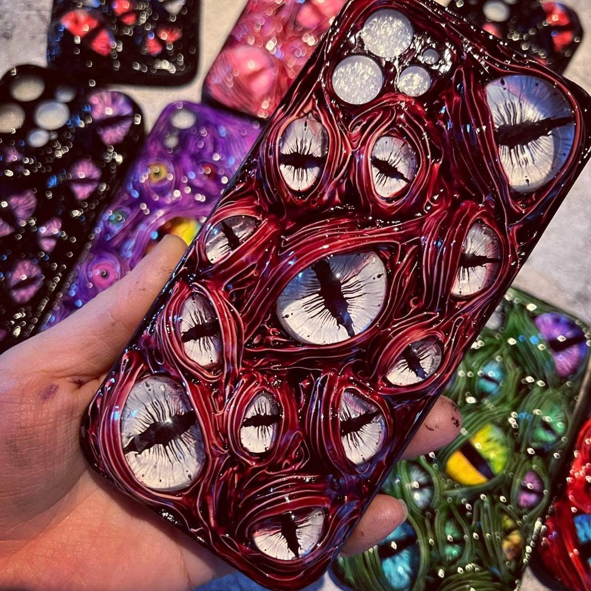 Luminous Handmade 3D Eyeball Horror Phone Case